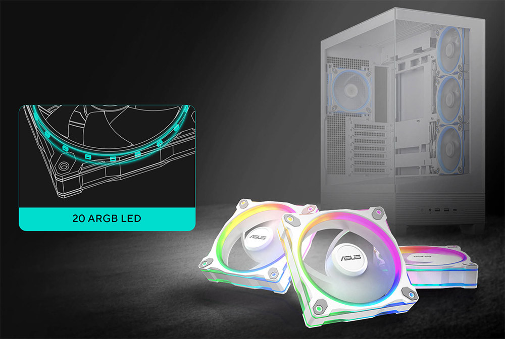 ASUS PRIME MR120 Reverse 120MM ARGB 3in1 Beyaz Kasa Fanı