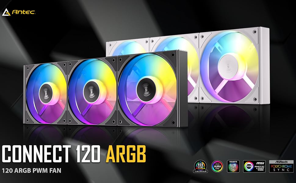 Antec C120 ARGB 120mm 1500 RPM PWM Siyah Kasa Fanı 3`lü Paket