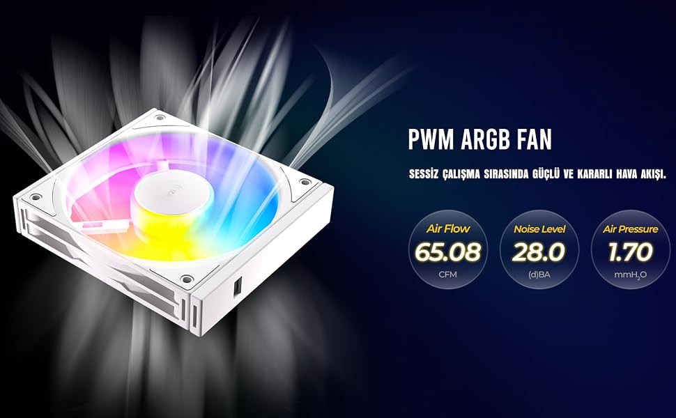 Antec C120 ARGB 120mm 1500 RPM PWM Siyah Kasa Fanı 3`lü Paket