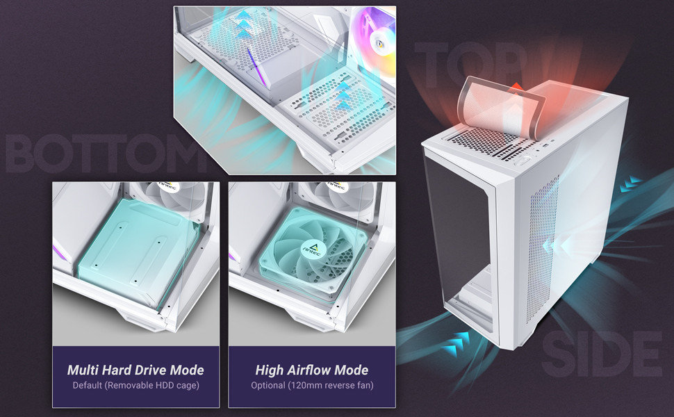 Antec C3 ARGB White 4x120mm ARGB Fan Temperli Cam USB Type-C Beyaz Mid Tower Gaming (Oyuncu) Kasa
