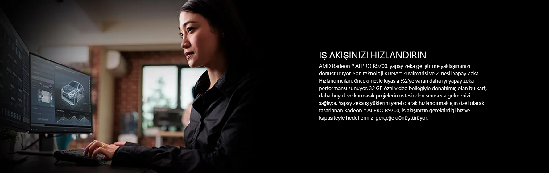 POWERCOLOR Radeon AI PRO R9700 32G-B GDDR6 256Bit Ekran Kartı
