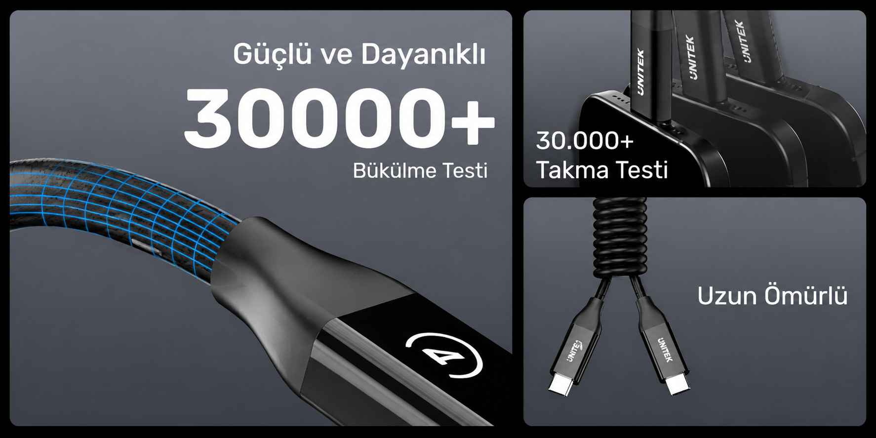 Unitek 240W USB4 Type-C Kablo (C14100ABK01-2M)