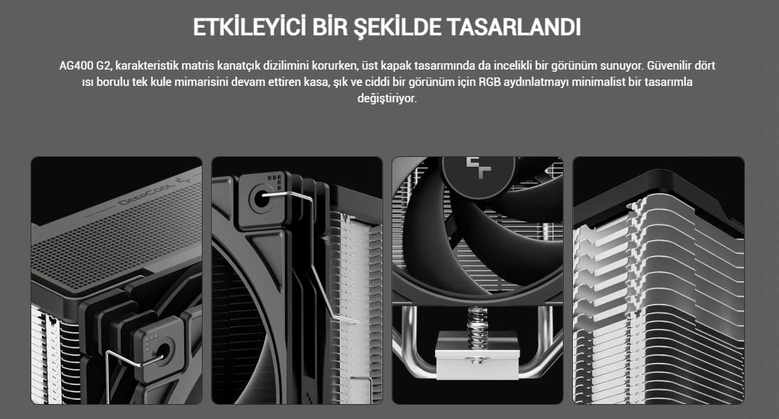 DeepCool AG400-G2 120mm Kule Tipi Siyah İşlemci Soğutucu