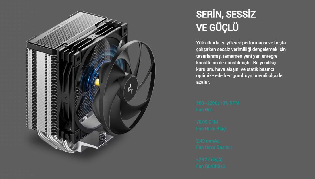 DeepCool AG400-G2 120mm Kule Tipi Siyah İşlemci Soğutucu