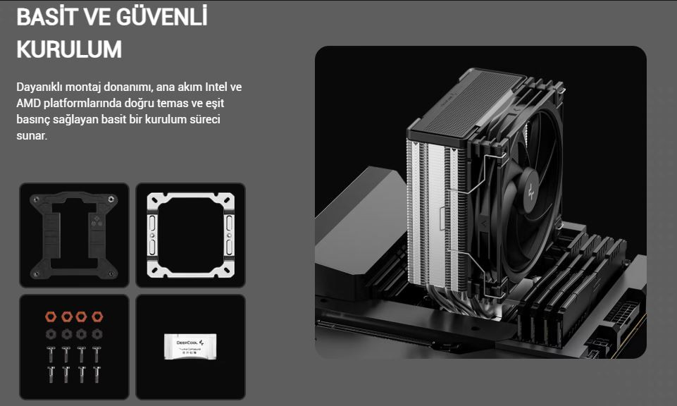 DeepCool AG400-G2 120mm Kule Tipi Siyah İşlemci Soğutucu