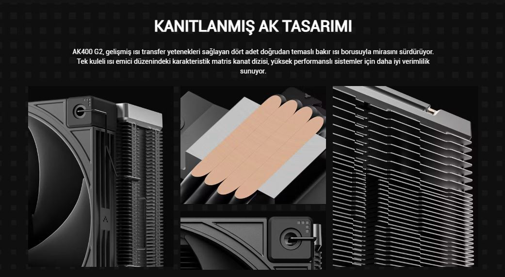 DeepCool AK400-G2 120mm Kule Tipi Siyah İşlemci Soğutucu