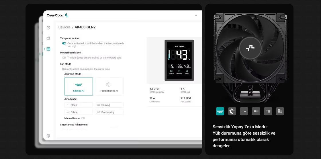 DeepCool AK400 G2 DIGITAL NYX 120mm Kule Tipi Siyah İşlemci Soğutucu