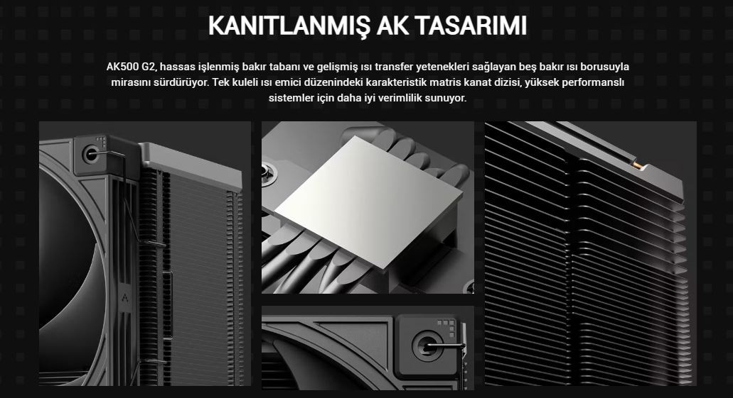 DeepCool AK500-G2 120mm Kule Tipi Siyah İşlemci Soğutucu