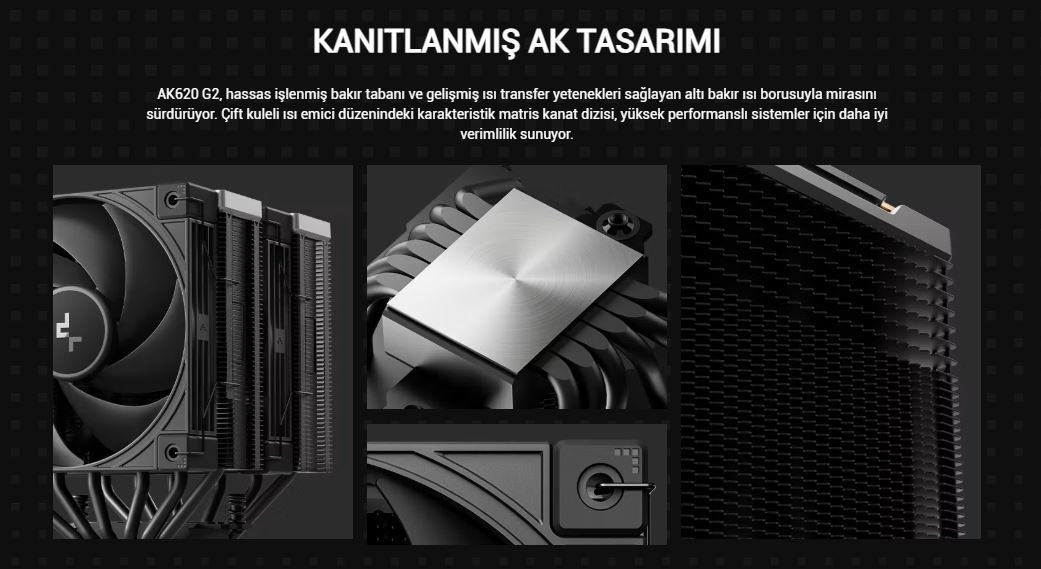 DeepCool AK620-G2 2x120mm Kule Tipi Siyah İşlemci Soğutucu