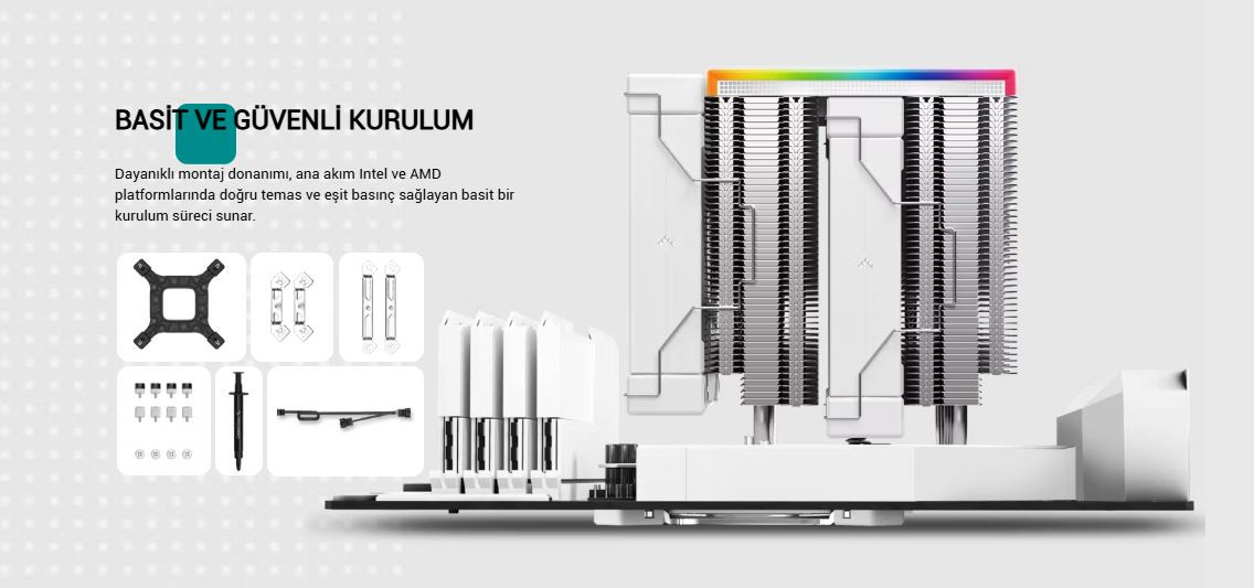 DeepCool AK620-DIGITAL-SE-WH 2x120mm Kule Tipi Beyaz İşlemci Soğutucu