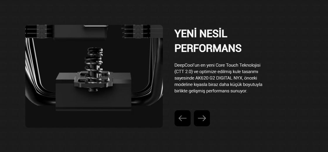 DeepCool AK620-G2-DIGITAL-NYX 2x120mm Kule Tipi Siyah İşlemci Soğutucu
