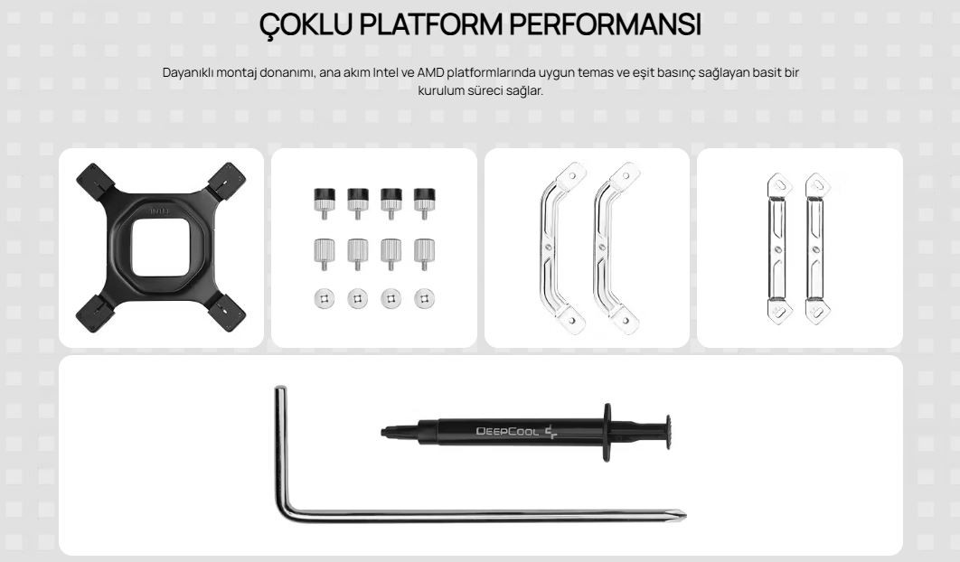 DeepCool AK700-DIGITAL-WH 1x120mm Kule Tipi Beyaz İşlemci Soğutucu
