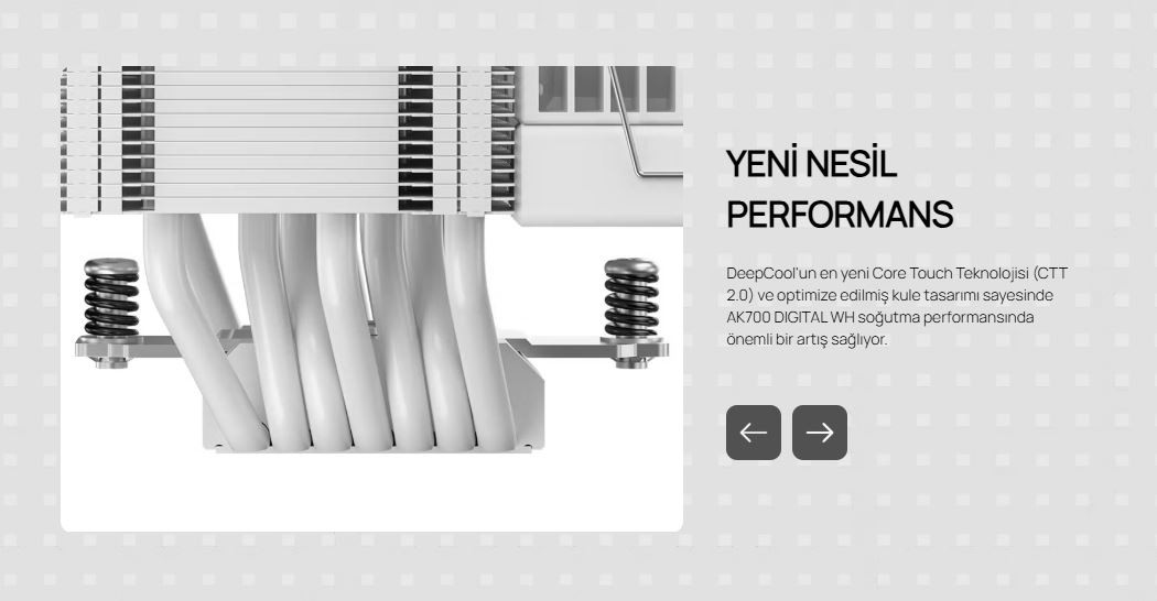 DeepCool AK700-DIGITAL-WH 1x120mm Kule Tipi Beyaz İşlemci Soğutucu
