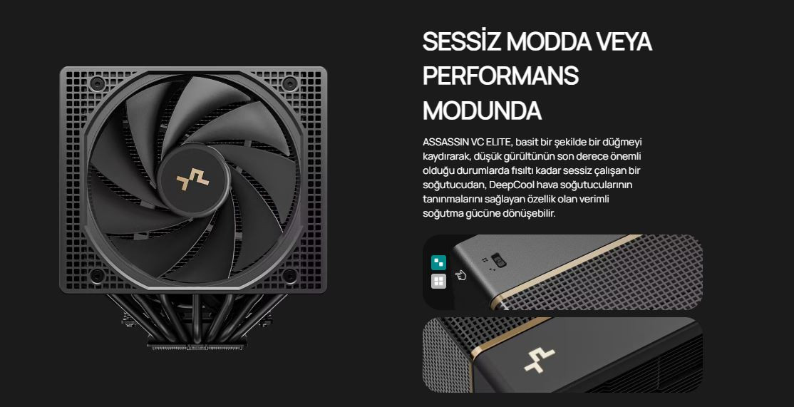 DeepCool ASSASSIN-VC-ELITE 120mm + 140mm Kule Tipi Siyah İşlemci Soğutucu