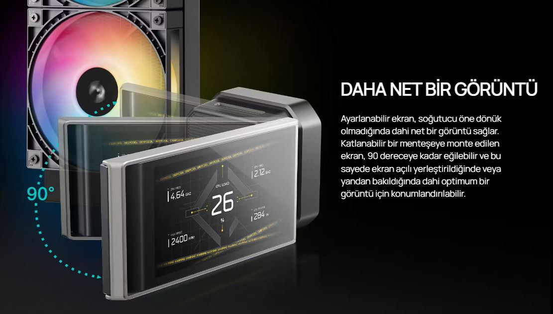 Deepcool LT360-VISION-ARGB 360mm Siyah İşlemci Sıvı Soğutucu