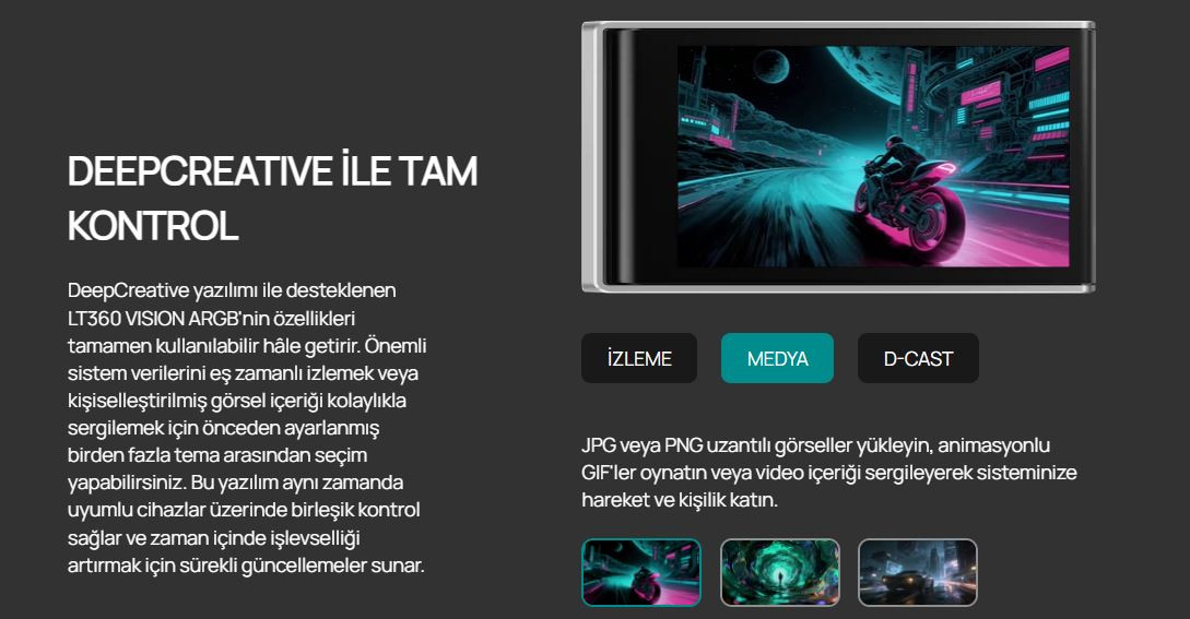 Deepcool LT360-VISION-ARGB 360mm Siyah İşlemci Sıvı Soğutucu