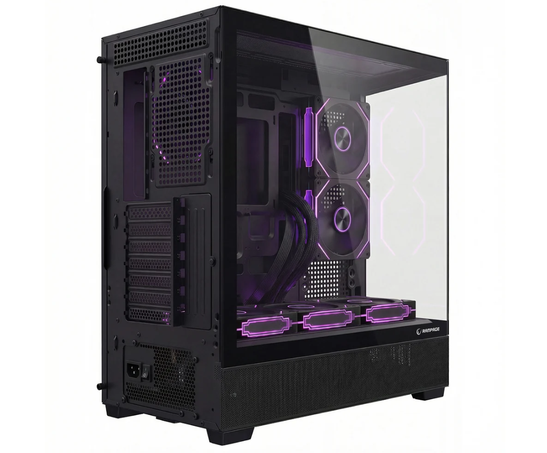 Rampage HYDRA V5 850W 80 Plus Bronze Siyah 6*12cm ARGB Fan ATX MID-T Gaming Oyuncu Kasası