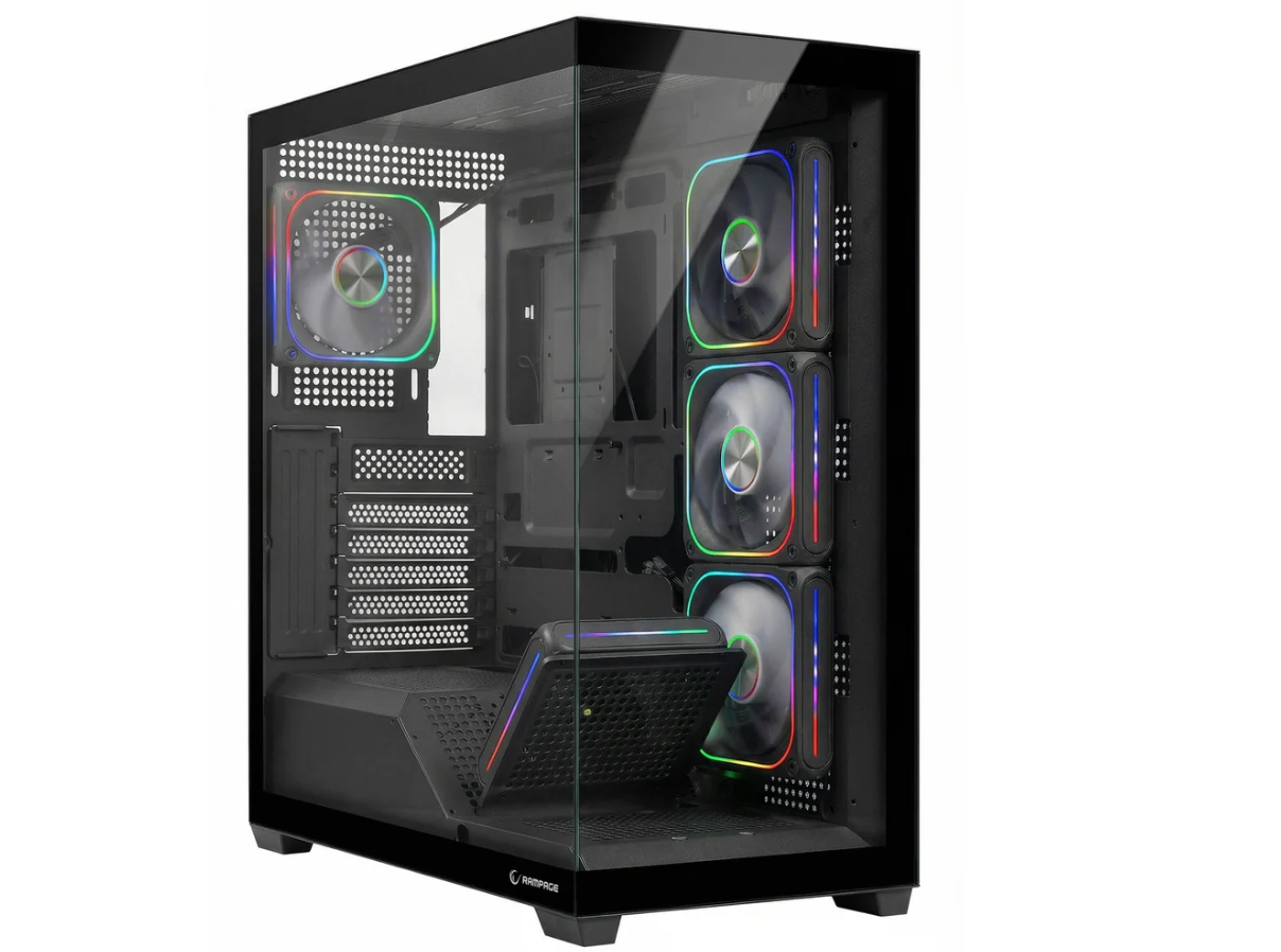 Rampage SYLON 850W 80 Plus Bronze Siyah 5*12cm ARGB Fan ATX MID-T Gaming Oyuncu Kasası