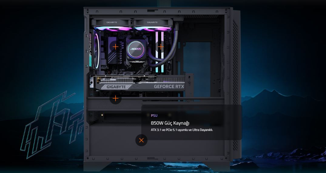 GIGABYTE AORUS PRIME 5 AP551 AP5A7N7T-5102 RYZEN 7 9800X3D 32GB 2TB SSD RTX5070 TI 16GB W11 HOME GAMING DESKTOP PC