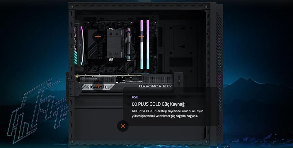 GIGABYTE AORUS PRIME 3 AP351 AP3A7N6-5111 RYZEN 7 9700X 16GB 1TB SSD RTX5060 8GB W11 HOME GAMING DESKTOP PC