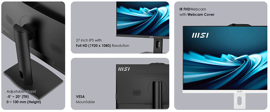 MSI PRO AP272P 14M-865XEU CORE I7-14700 16GB 1TB SSD 27.0″ FHD FREEDOS SIYAH ALL IN ONE PC
