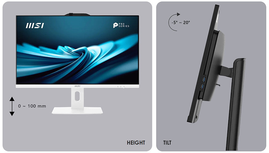 MSI PRO AP242P 14M-649XEU CORE I5-14400 16GB 512GB SSD 23.8″ FHD FREEDOS SIYAH ALL IN ONE PC