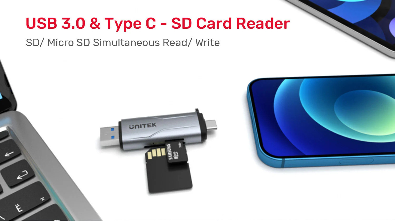 Unitek 2`si 1 Arada SD/MicroSD Kart Okuyucu (R1010A)