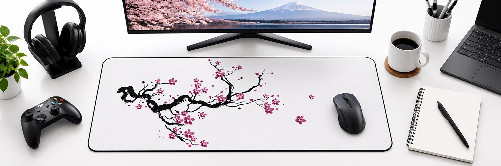 Hawk Beyaz Sakura 90x40 Mouse Pad