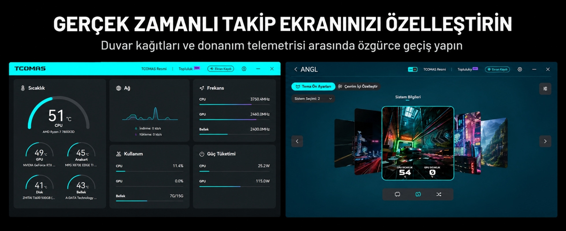 TCOMAS Angl 360mm AM5/LGA1851 Uyumlu Siyah Sıvı Soğutucu