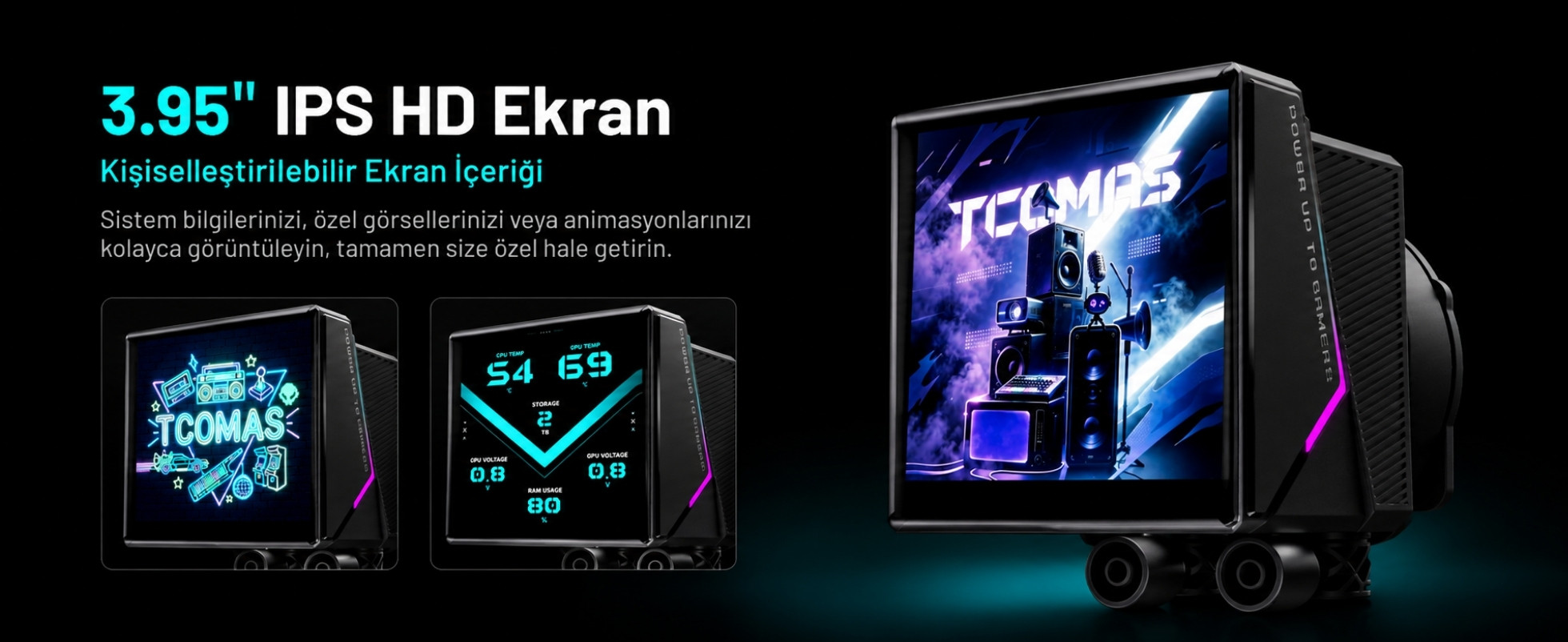 TCOMAS Angl 360mm AM5/LGA1851 Uyumlu Siyah Sıvı Soğutucu