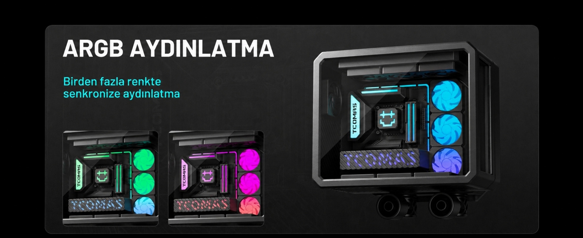 TCOMAS Cube 360mm AM5/LGA1851 Uyumlu Siyah Sıvı Soğutucu