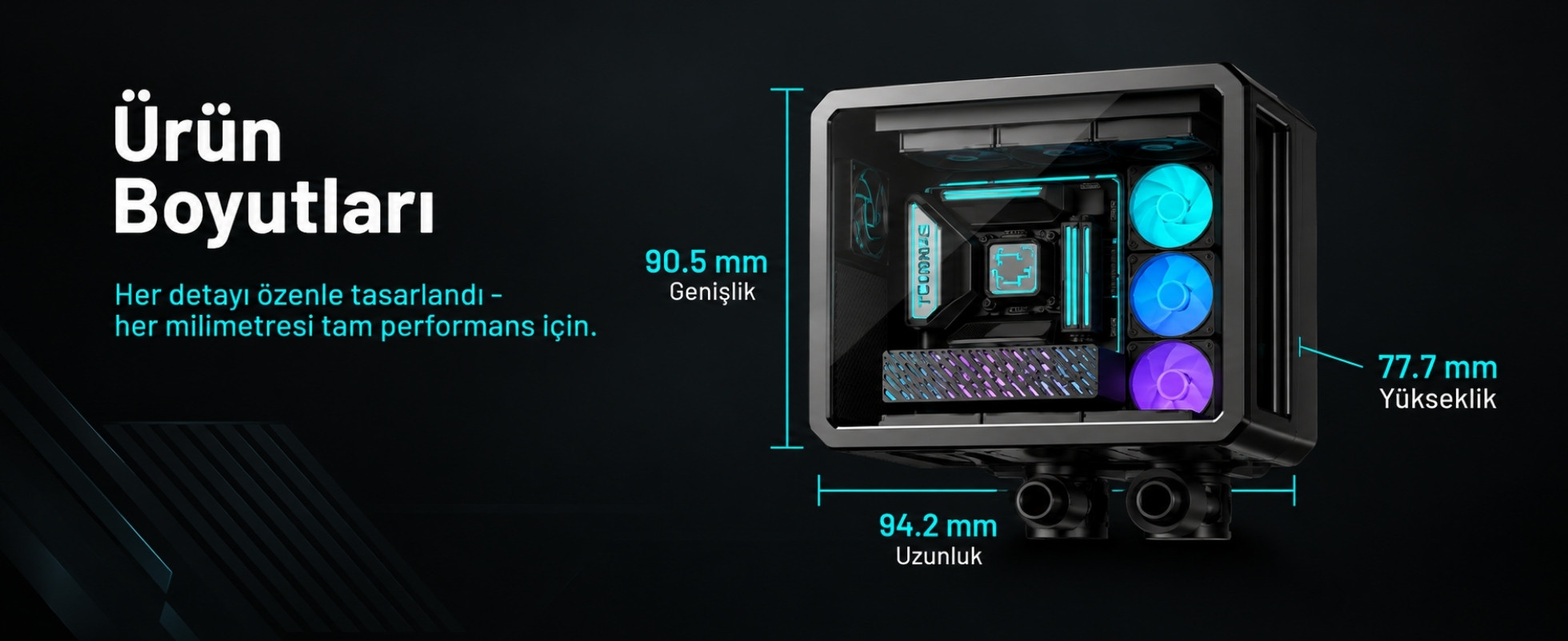 TCOMAS Cube 360mm AM5/LGA1851 Uyumlu Siyah Sıvı Soğutucu