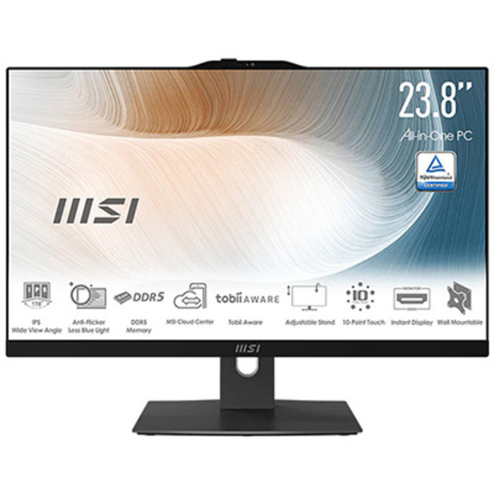 MSI Modern AM242P 1M-2287EU Intel Core 7 150U 16GB DDR5 512GB SSD FreeDOS 23.8″ Full HD All In One PC - Siyah