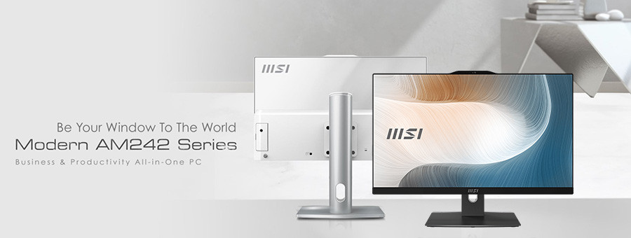 MSI Modern AM242P 1M-2287EU Intel Core 7 150U 16GB DDR5 512GB SSD FreeDOS 23.8″ Full HD All In One PC - Siyah