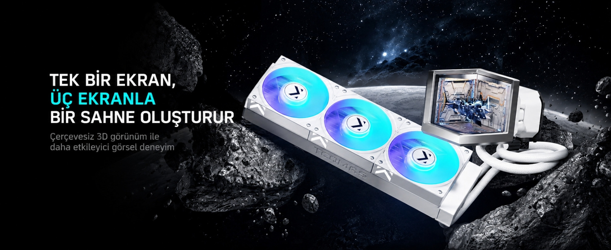 TCOMAS Exit D3 360mm AM5/LGA1851 Uyumlu Beyaz Sıvı Soğutucu