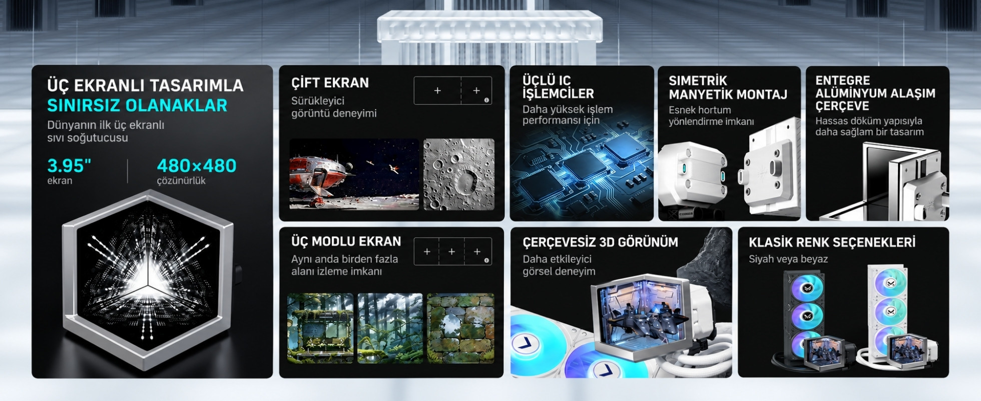 TCOMAS Exit D3 360mm AM5/LGA1851 Uyumlu Beyaz Sıvı Soğutucu