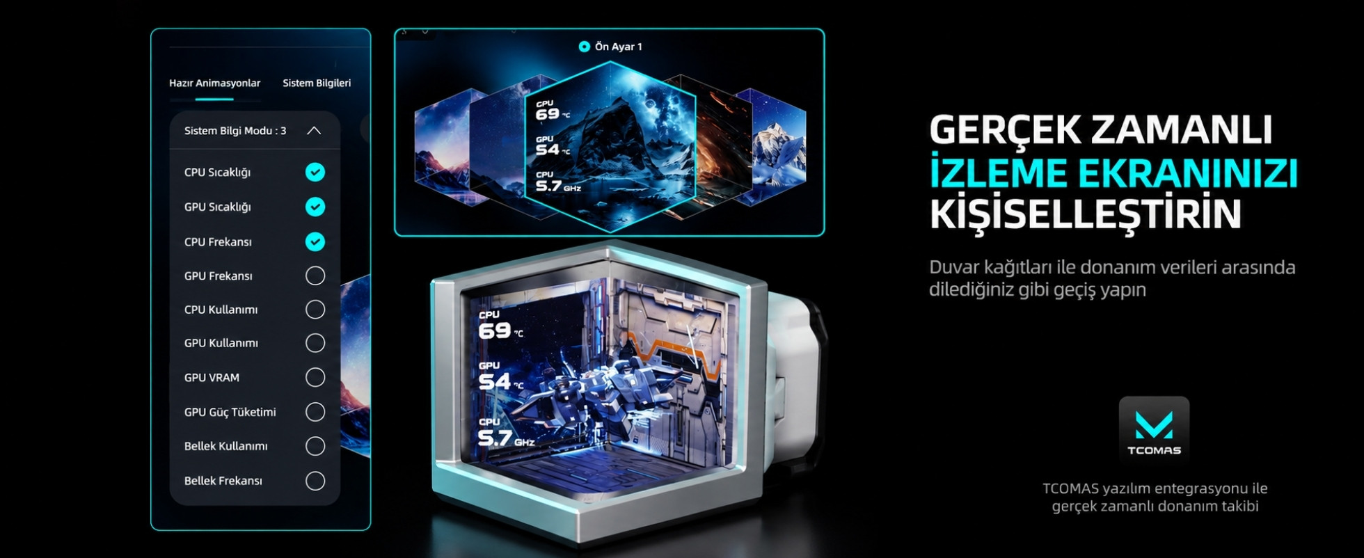 TCOMAS Exit D3 360mm AM5/LGA1851 Uyumlu Beyaz Sıvı Soğutucu
