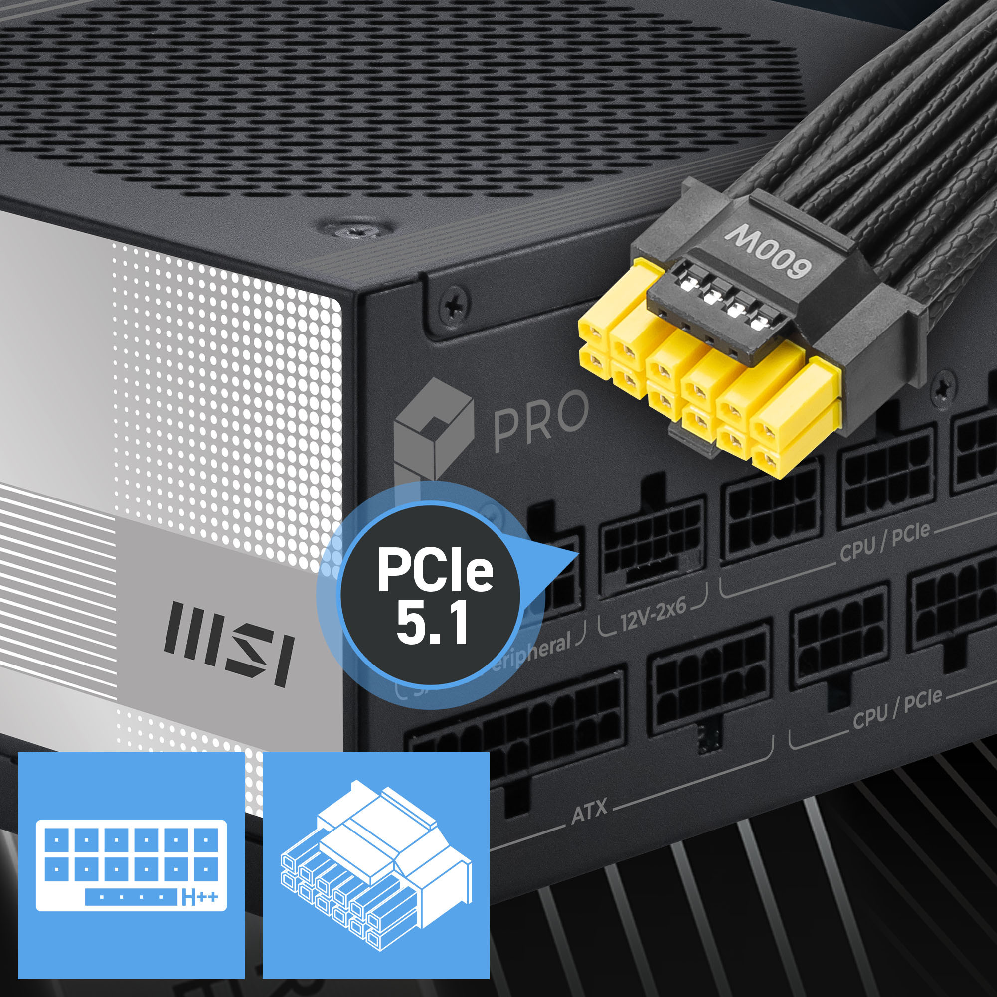 MSI PRO A850PL PCIE5 850W 80+ Platinum Full Modüler Power Supply