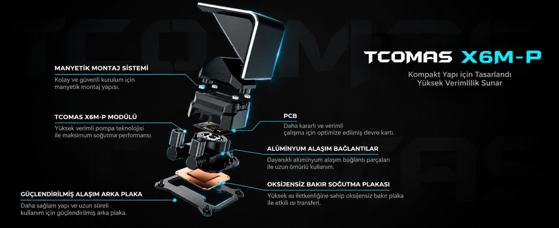 TCOMAS Neox 360mm AM5/LGA1851 Uyumlu Siyah Sıvı Soğutucu