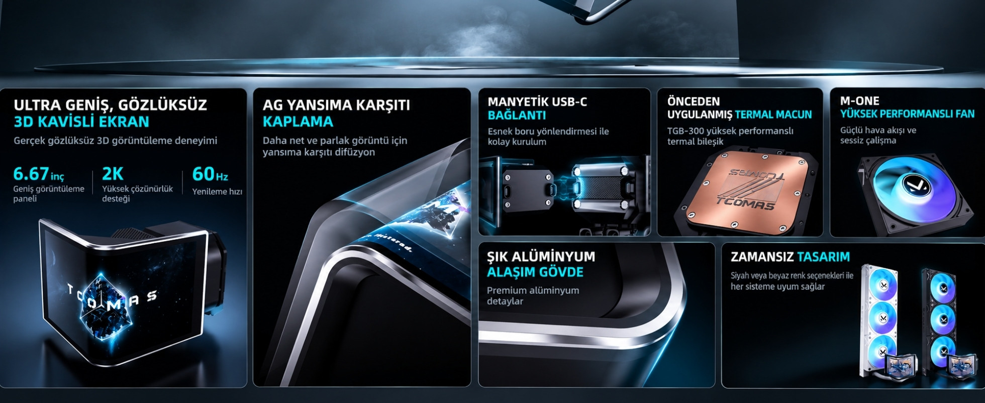 TCOMAS Neox 360mm AM5/LGA1851 Uyumlu Siyah Sıvı Soğutucu
