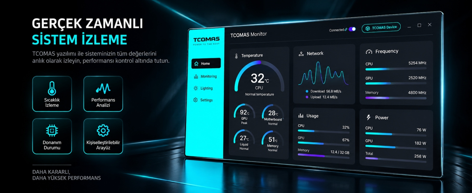 TCOMAS Neox 360mm AM5/LGA1851 Uyumlu Siyah Sıvı Soğutucu