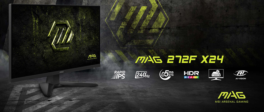 MSI MAG 272F X24  27″ 240Hz  0.5MS Adaptive Sync Full HD Flat Rapid IPS Gaming (Oyuncu) Monitör