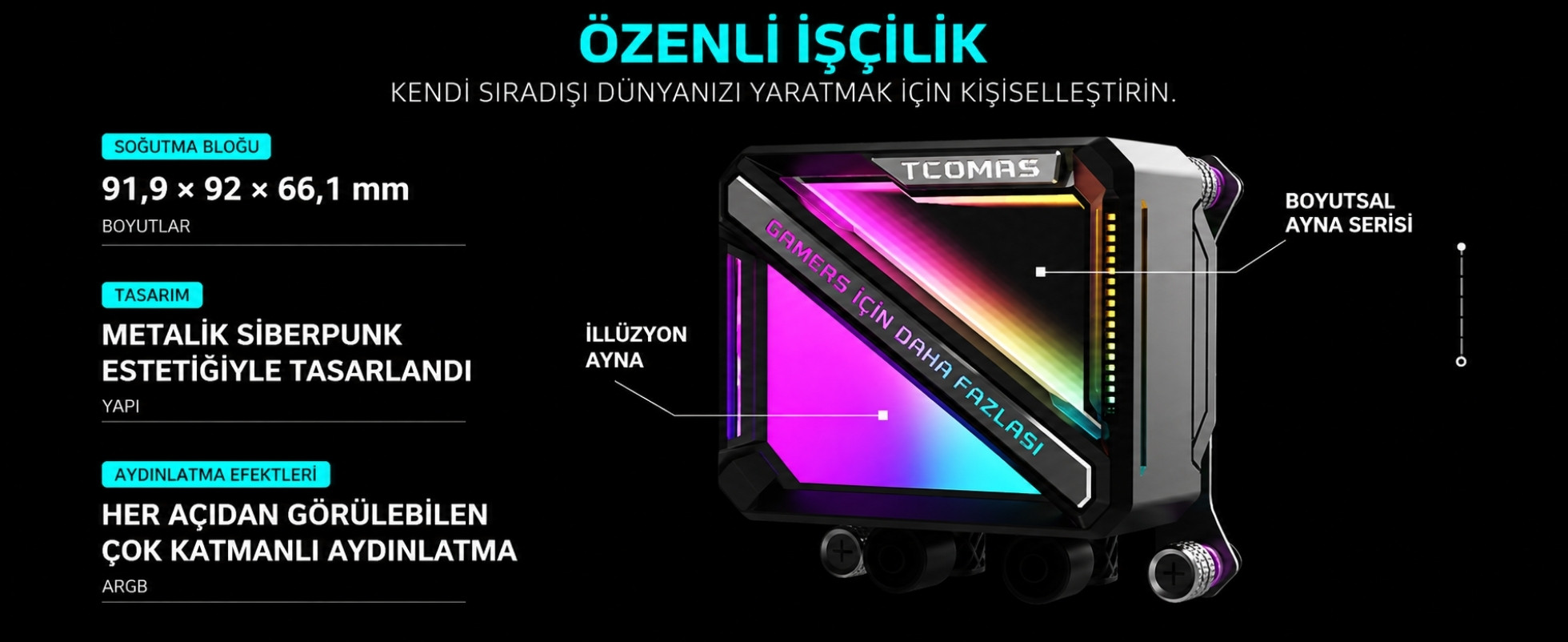 TCOMAS LE200 360mm AM5/LGA1851 Uyumlu Siyah Sıvı Soğutucu