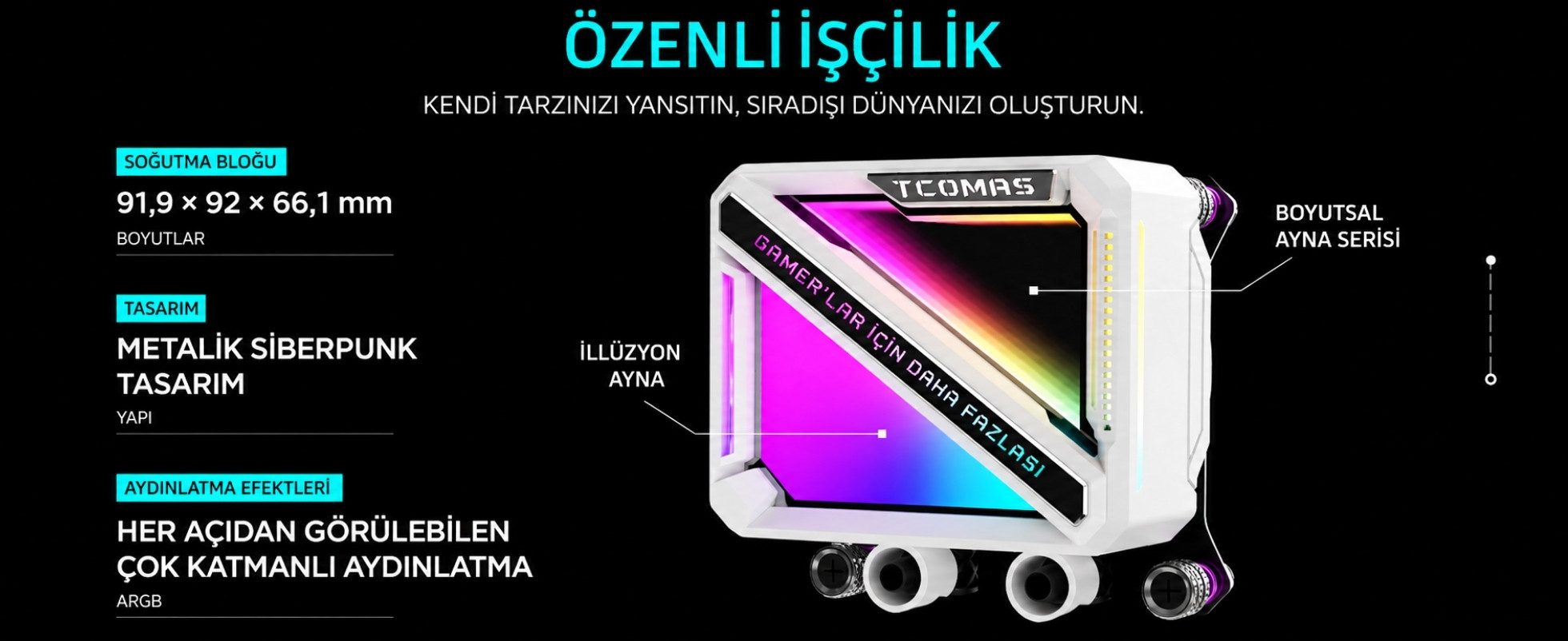TCOMAS LE200 360mm AM5/LGA1851 Uyumlu Beyaz Sıvı Soğutucu