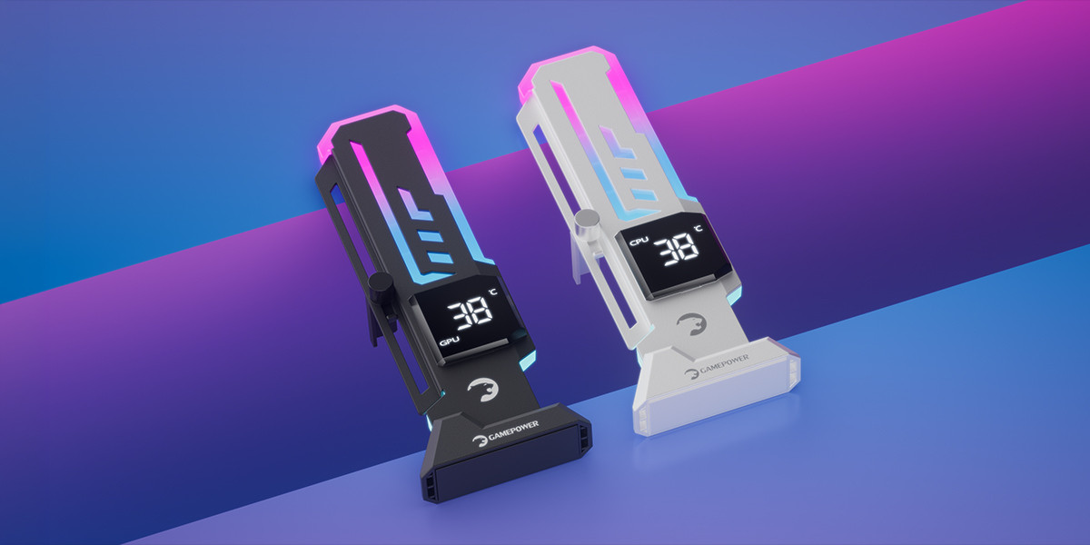 Gamepower Heatsync V2 ARGB Dikey Ekran Kartı Tutucu Beyaz 