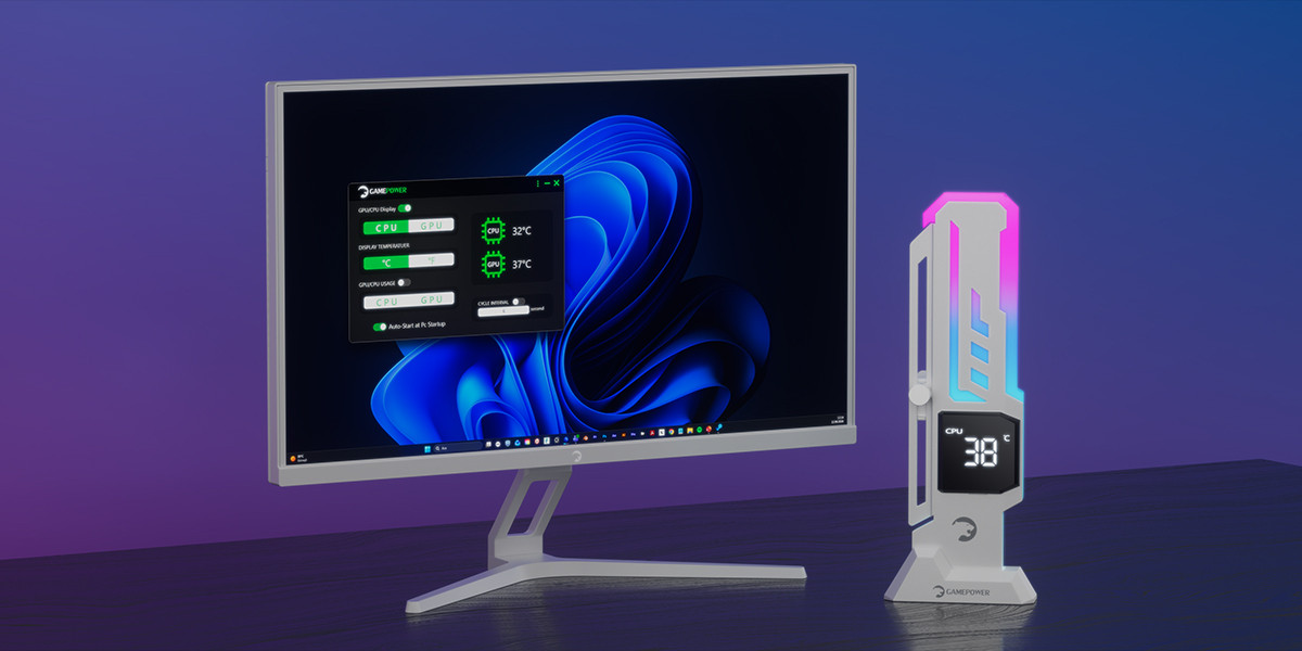 Gamepower Heatsync V2 ARGB Dikey Ekran Kartı Tutucu Beyaz 
