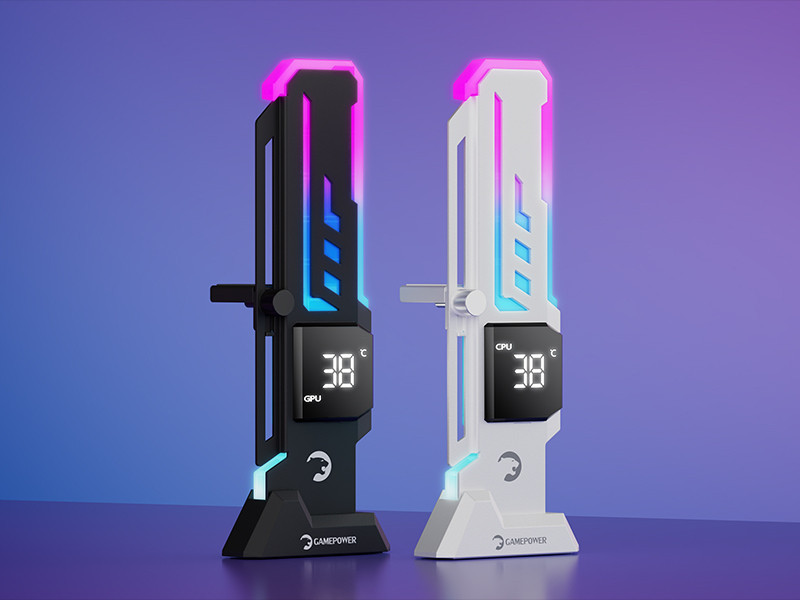 Gamepower Heatsync V2 ARGB Dikey Ekran Kartı Tutucu Beyaz 
