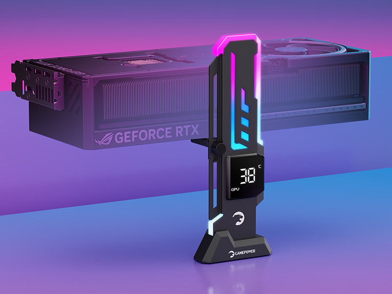 Gamepower Heatsync V2 ARGB Dikey Ekran Kartı Tutucu Siyah