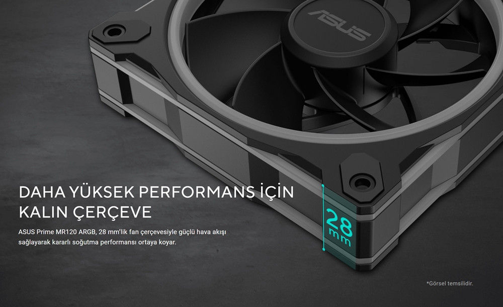 ASUS PRIME MR120 120MM ARGB 3in1 Beyaz Kasa Fanı
