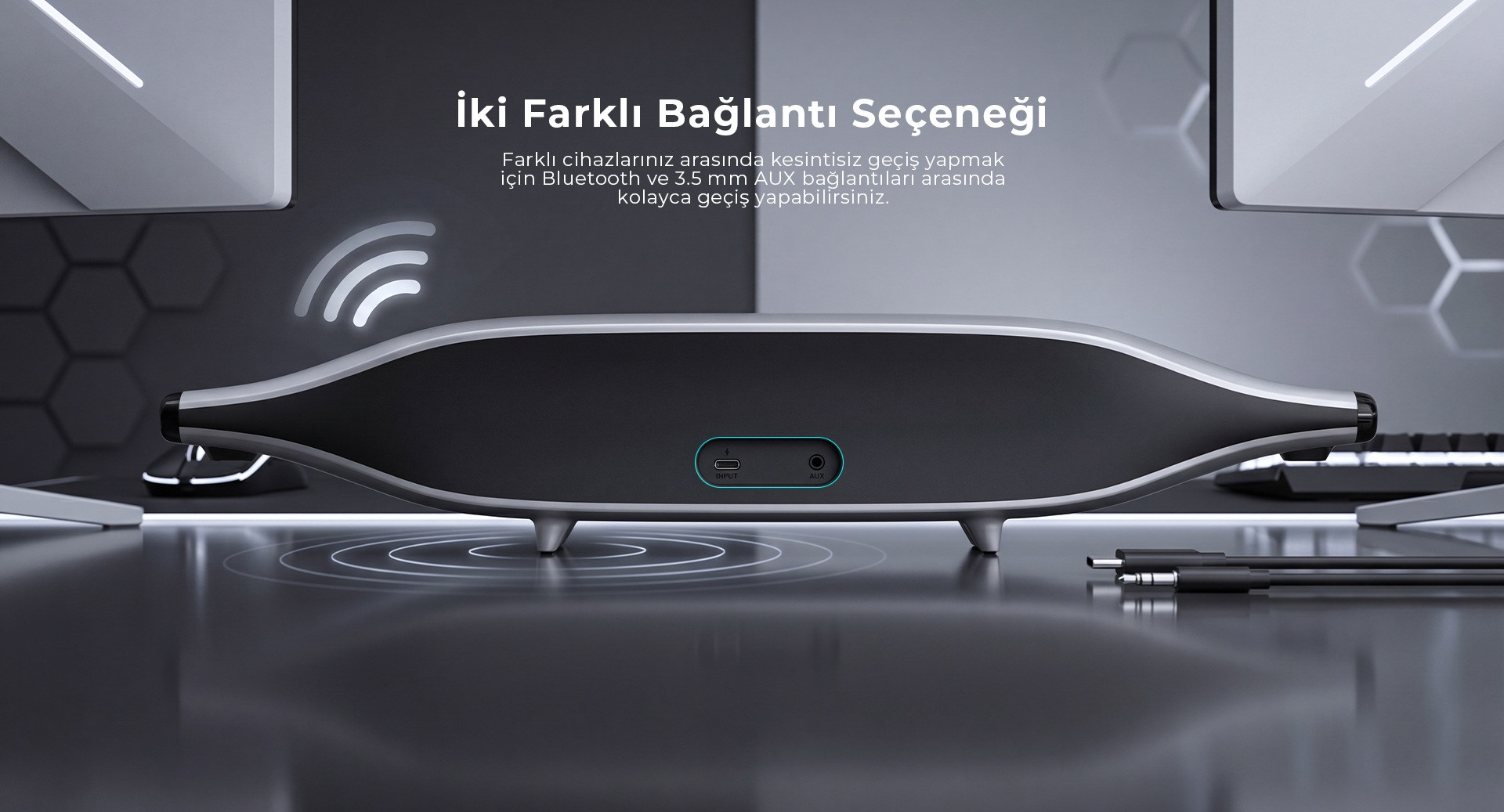 Havit Gamenote SK218 RGB Oyuncu Kablolu Bluetooth Hoparlör - Çift Modlu Bilgisayar Hoparlörü - Beyaz